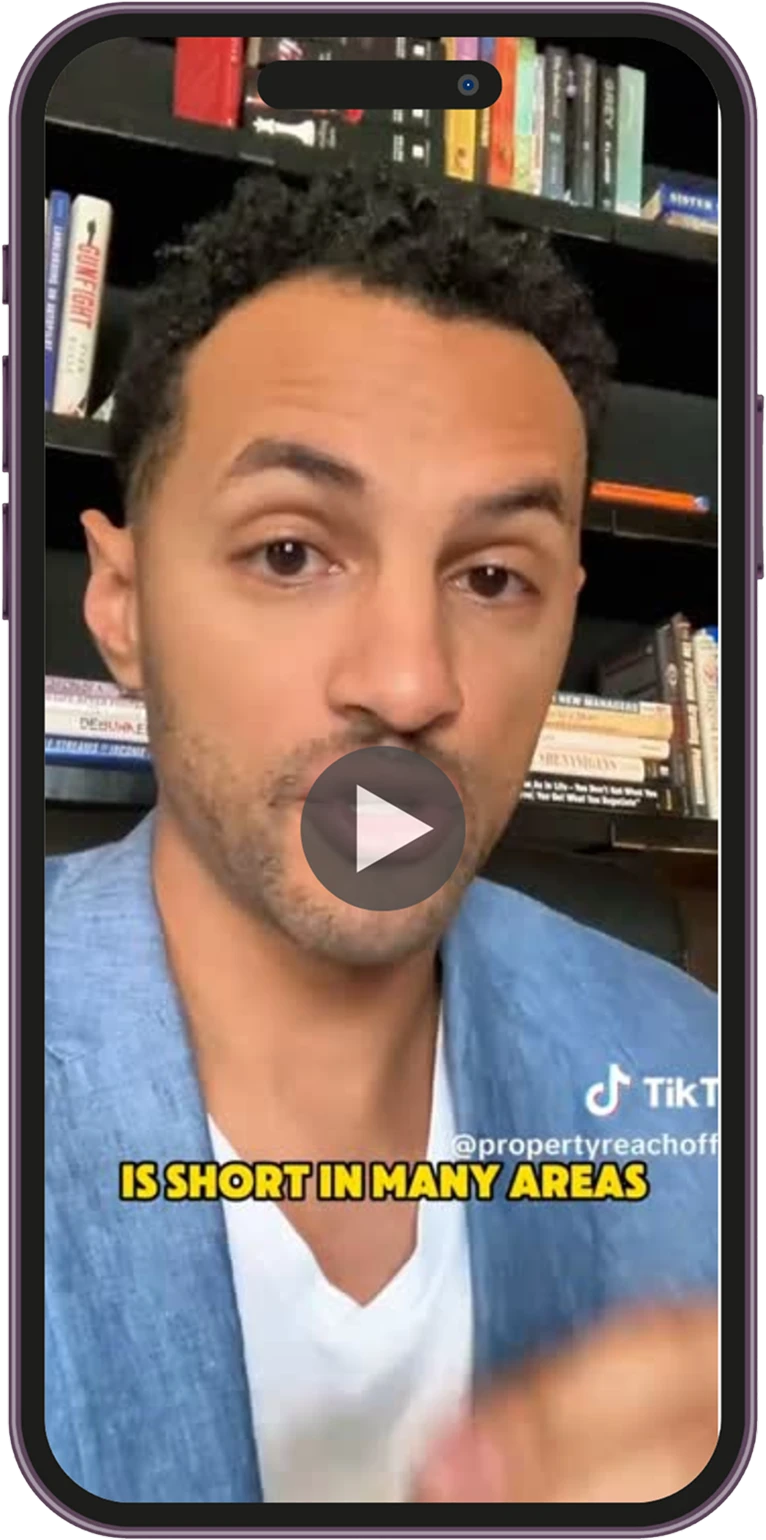 Man in a blue blazer discusses the current shortage in many real estate markets
