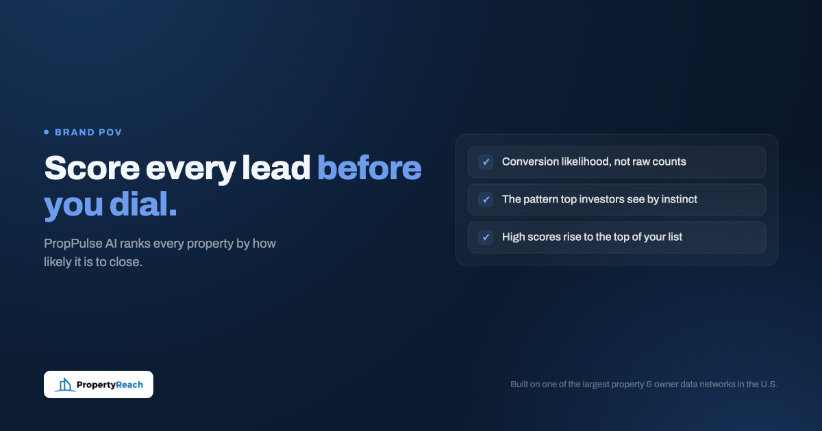 PropPulse AI: How Lead Scoring Helps You Close More Off-Market Deals