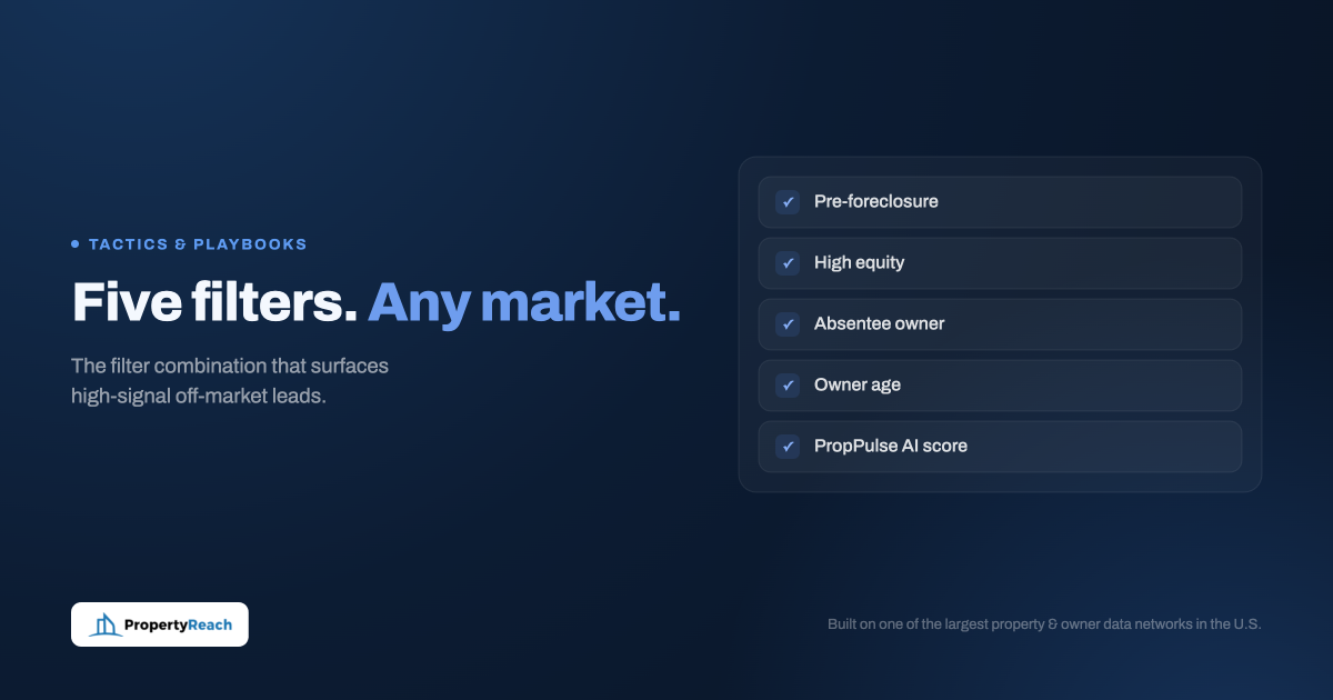 The 5-Filter Wholesaling Stack: How to Find Off-Market Deals in Any Market
